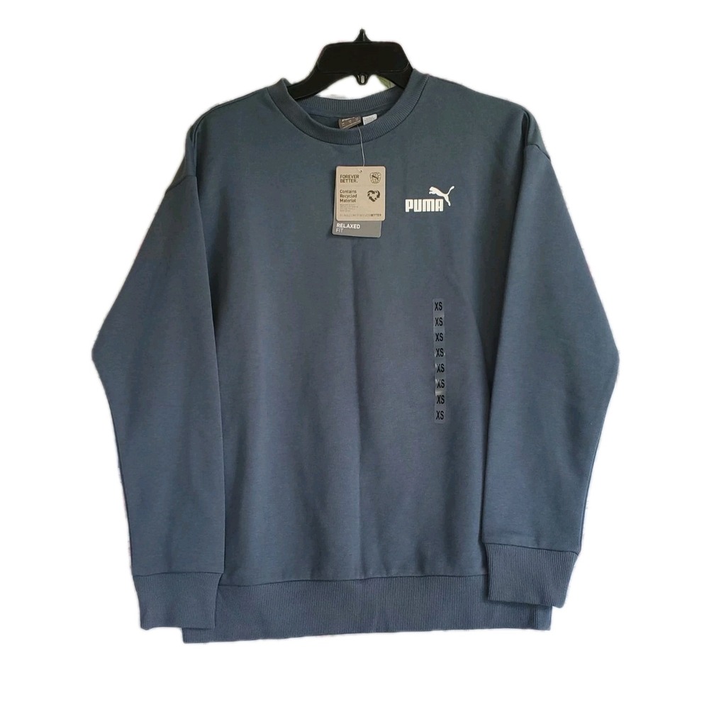 NEW Puma Womens‎ ESS+ Relaxed Fit Small Logo Crew Neck Sweatshirt Size XS